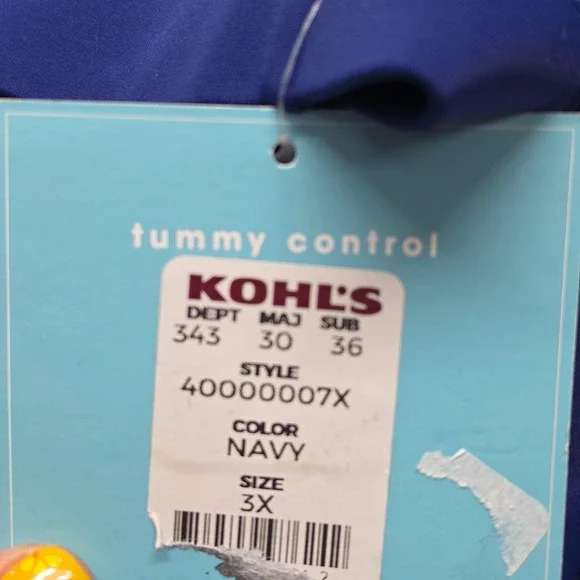 Bal Harbour Swim Navy Blue Tummy Control Swim Skirt Plus Size 3X 24W-26W NEW - Picture 5 of 5